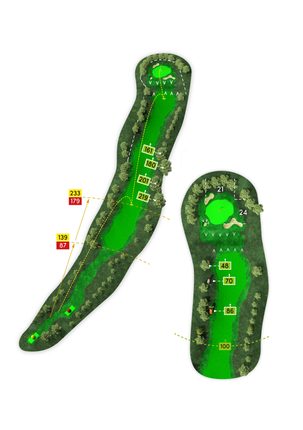 3D-Illustration der Bahn 8 des Golf Club Werl e. V.